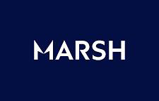 Marsh logo with white text on a dark blue background.